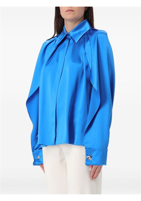 Blue salice silk shirt Maxmara Pinoforte - women MAXMARA PIANOFORTE | 2511111014600037